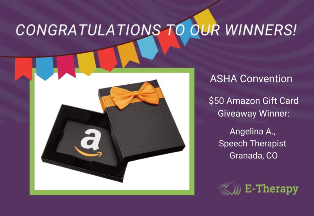 E-Therapy announces ASHA Conference giveaway winners