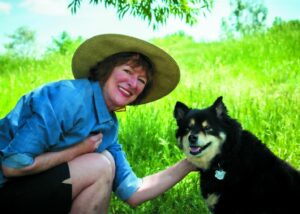 Author Katy McQuaid and her dog